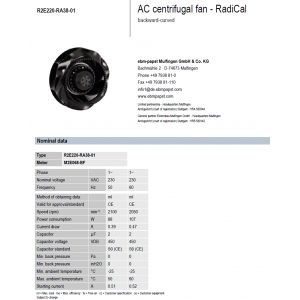 R2E220-RA38-01 Ebmpapst fans