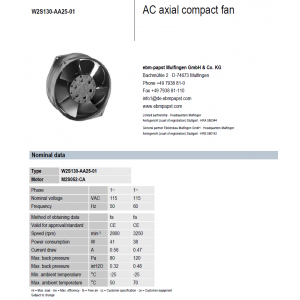 W2S130-AA25-01 Ebmpapst fans